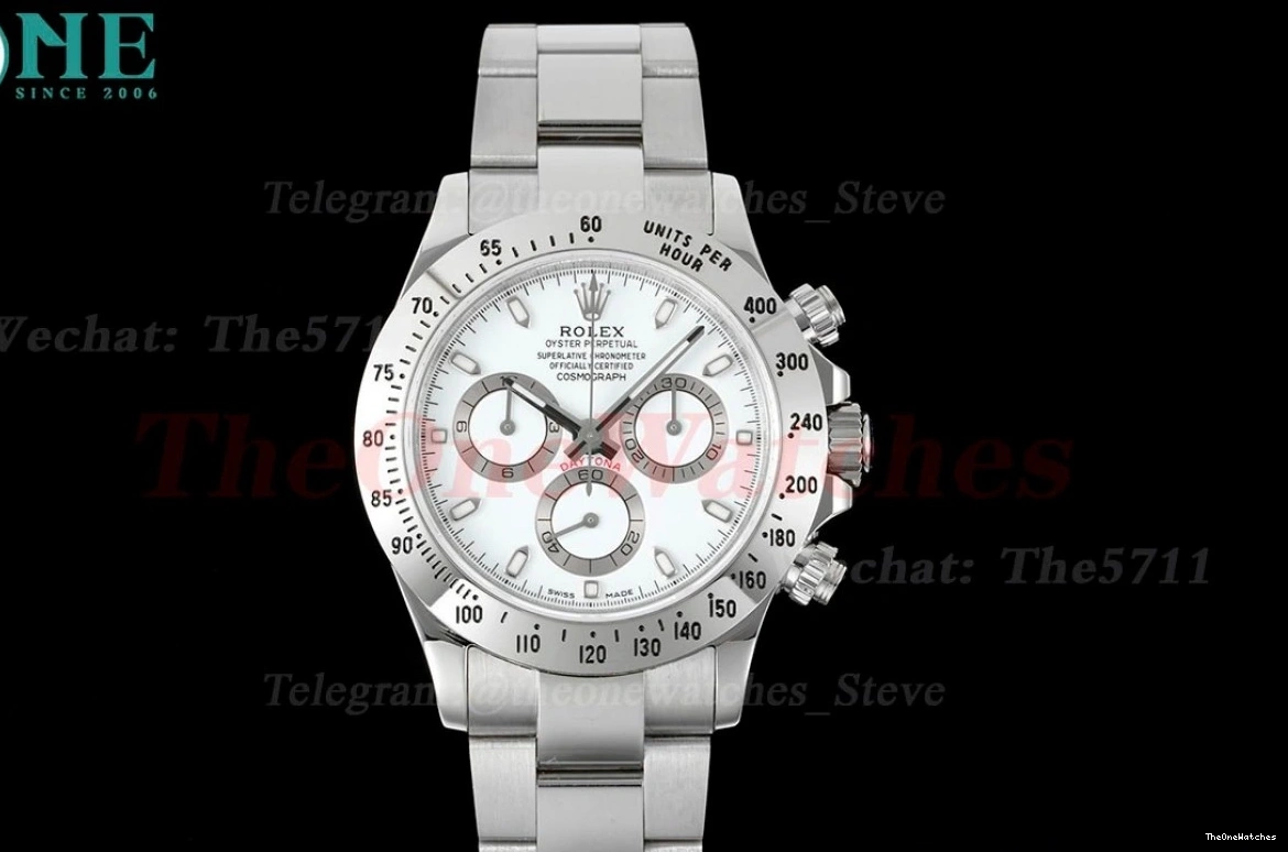 SS White WF Dial Daytona A7750 316L 116520 SS 0424